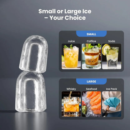 Compact Portable Ice Maker | Fast Ice Production with Self-Cleaning Feature for Home and Office