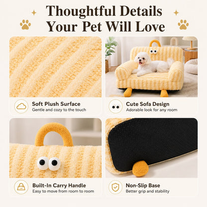 Ortekor Cozy Pet Sofa Bed for Cats & Small Dogs - Warm Indoor Lounger with Winter & All-Season Options