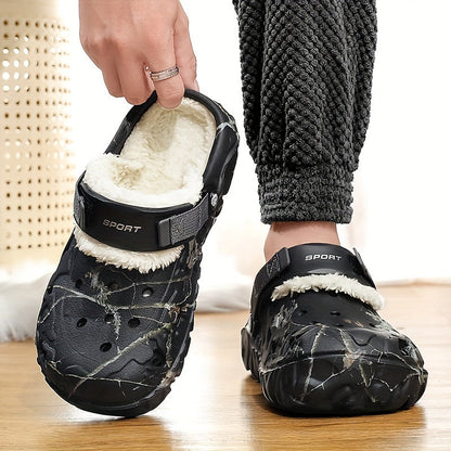 Lined Winter Clogs with Removable Fur Lining for Men & Women | Indoor Outdoor Slip-On House Shoes EVA Non-Slip Footwear