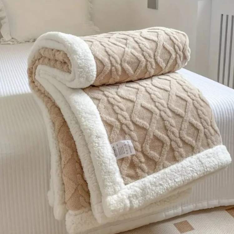 Plush Sherpa Weighted Throw Blanket with Glass Bead Fill for Better Sleep & Stress Relief