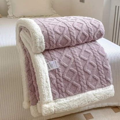 Plush Sherpa Weighted Throw with Glass Bead Fill – Cozy Quilted Lap Blanket for Beds, Couches, Reading, Lounging & Sleep – Machine Washable