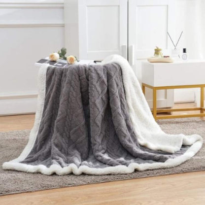 Plush Sherpa Weighted Throw with Glass Bead Fill – Cozy Quilted Lap Blanket for Beds, Couches, Reading, Lounging & Sleep – Machine Washable