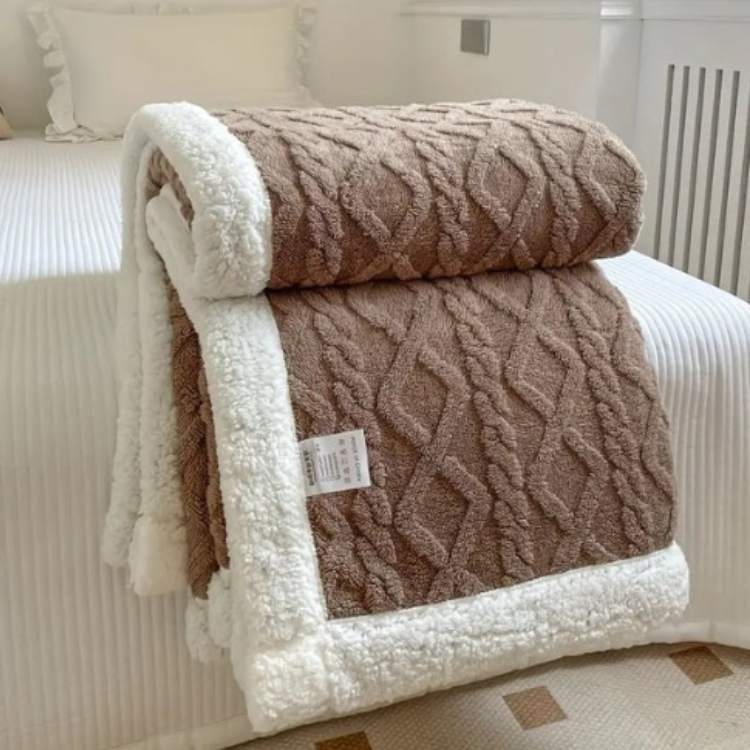 Plush Sherpa Weighted Throw Blanket with Glass Bead Fill for Better Sleep & Stress Relief