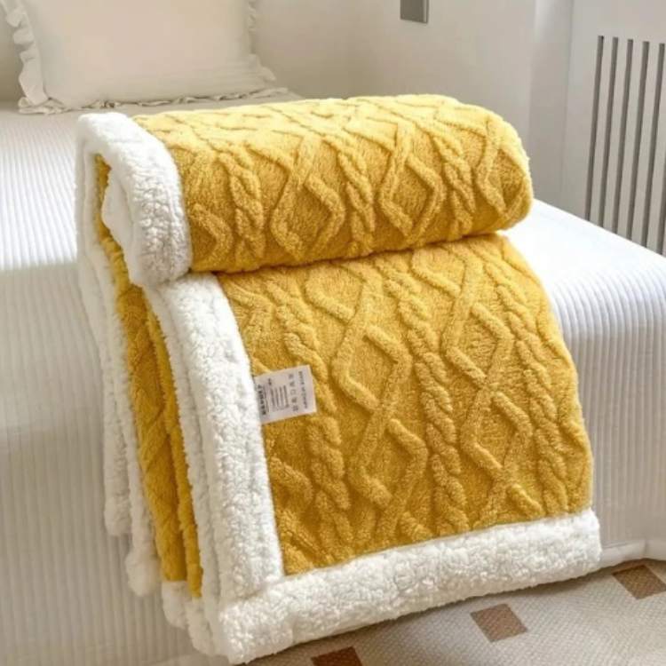 Plush Sherpa Weighted Throw Blanket with Glass Bead Fill for Better Sleep & Stress Relief