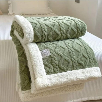 Plush Sherpa Weighted Throw with Glass Bead Fill – Cozy Quilted Lap Blanket for Beds, Couches, Reading, Lounging & Sleep – Machine Washable