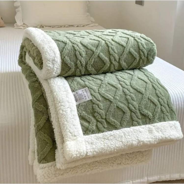 Plush Sherpa Weighted Throw Blanket with Glass Bead Fill for Better Sleep & Stress Relief