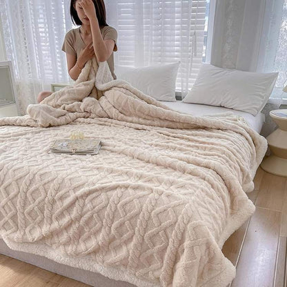 Plush Sherpa Weighted Throw with Glass Bead Fill – Cozy Quilted Lap Blanket for Beds, Couches, Reading, Lounging & Sleep – Machine Washable