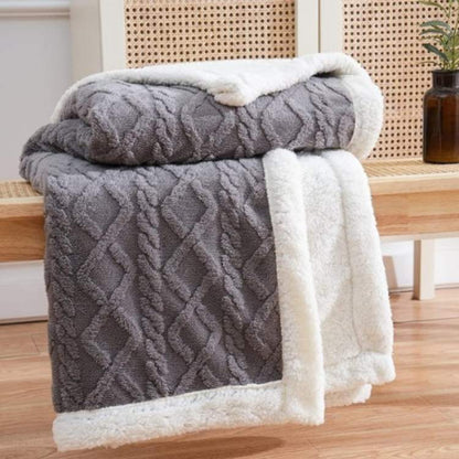Plush Sherpa Weighted Throw with Glass Bead Fill – Cozy Quilted Lap Blanket for Beds, Couches, Reading, Lounging & Sleep – Machine Washable
