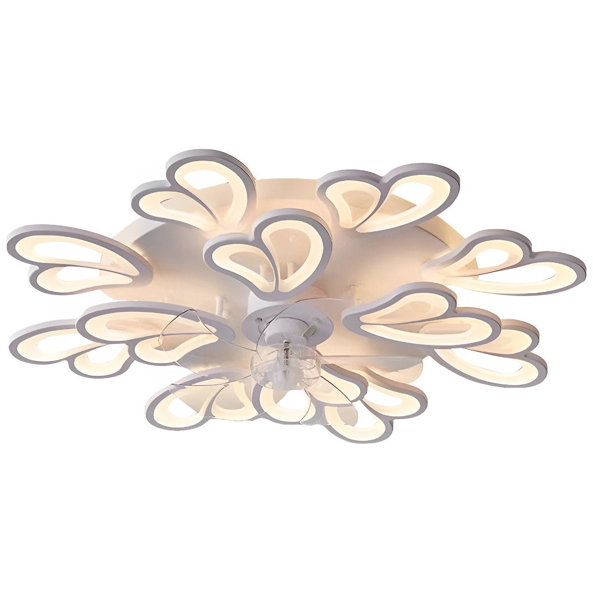 Ventilateur de plafond avec télécommande et éclairage LED, 35 pouces, montage encastré, profil bas, débit d'air et température de couleur réglables pour chambre, salon et salle à manger