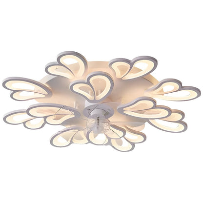 Ventilateur de plafond avec télécommande et éclairage LED, 35 pouces, montage encastré, profil bas, débit d'air et température de couleur réglables pour chambre, salon et salle à manger