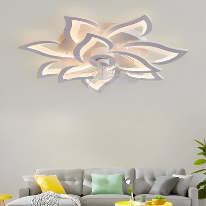 Ventilateur de plafond avec télécommande et éclairage LED, 35 pouces, montage encastré, profil bas, débit d'air et température de couleur réglables pour chambre, salon et salle à manger