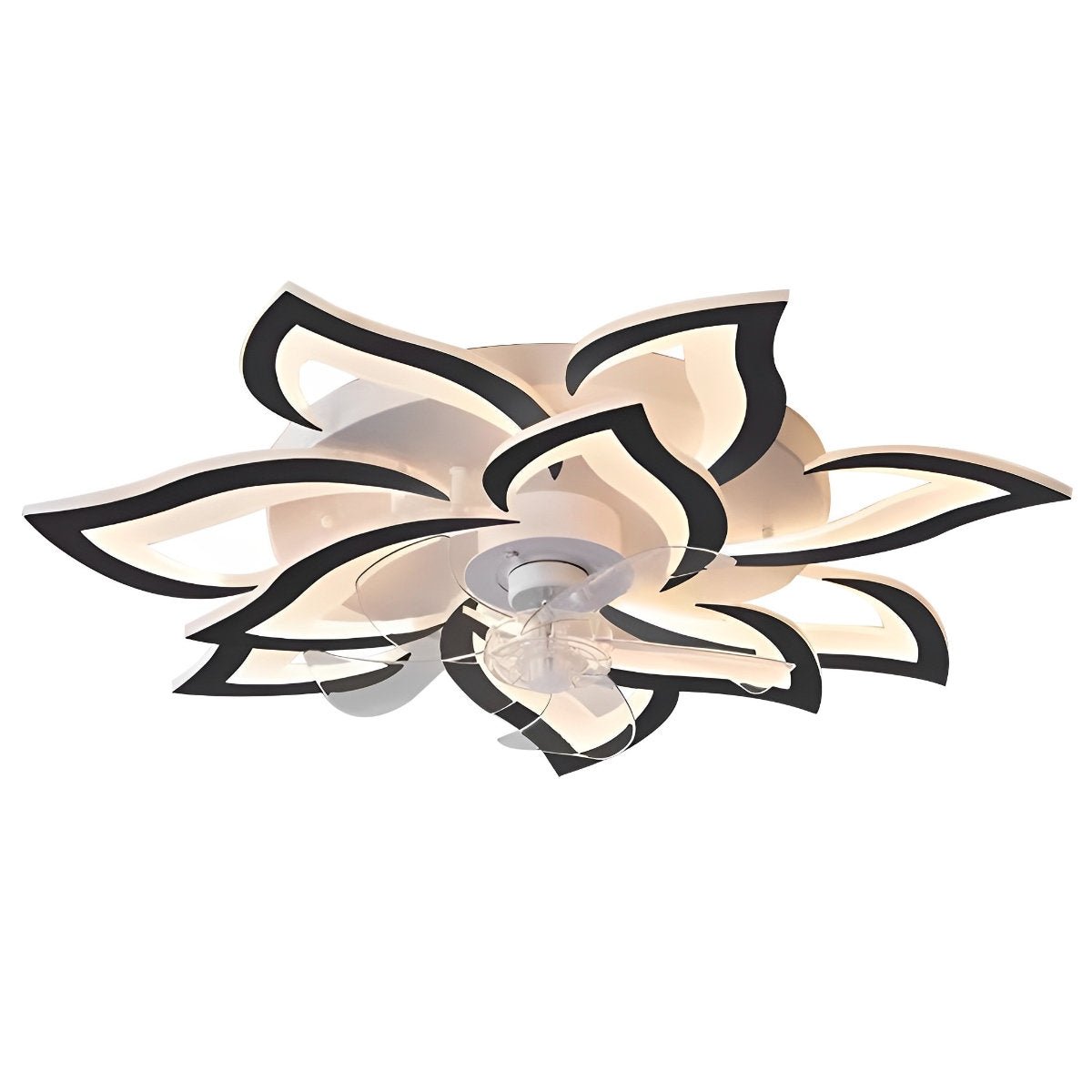 Ventilateur de plafond avec télécommande et éclairage LED, 35 pouces, montage encastré, profil bas, débit d'air et température de couleur réglables pour chambre, salon et salle à manger