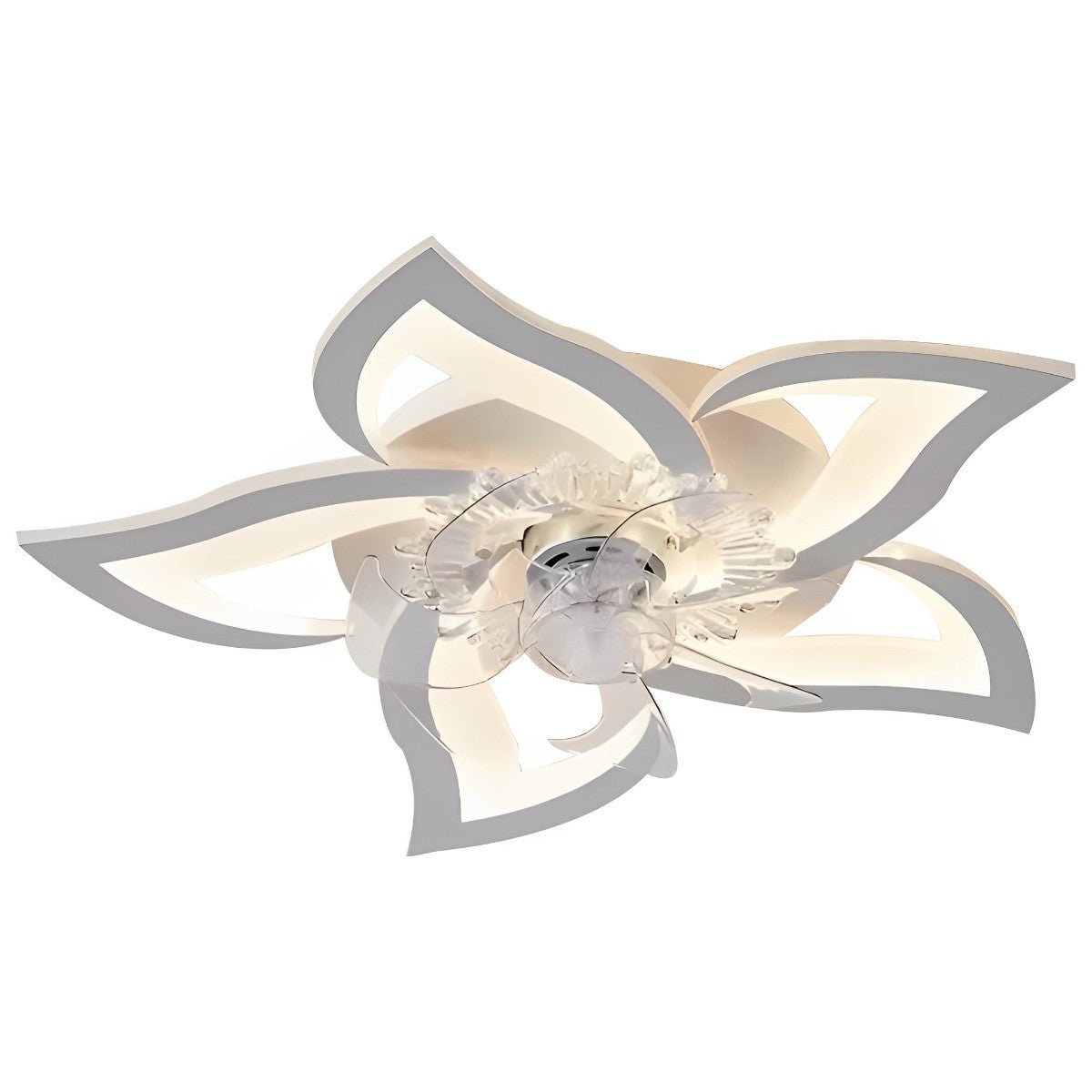 Ventilateur de plafond avec télécommande et éclairage LED, 35 pouces, montage encastré, profil bas, débit d'air et température de couleur réglables pour chambre, salon et salle à manger