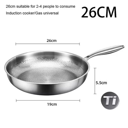 Titanium Nonstick Skillet with Textured Surface for Healthy Cooking on Gas Electric Induction Stove 10 to 12 Inch Sizes Metal Utensil Safe