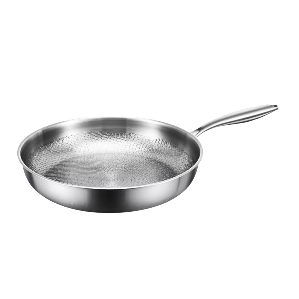 Titanium Nonstick Skillet with Textured Surface for Healthy Cooking on Gas Electric Induction Stove 10 to 12 Inch Sizes Metal Utensil Safe