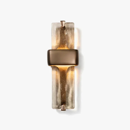 Vertical Crystal Sconce Light Copper Finish 20 Inch Warm Glow for Bedroom Hallway Living Room Modern Up Down Wall Mount Fixture