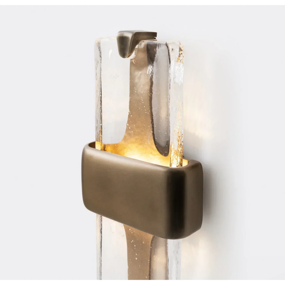Vertical Crystal Sconce Light Copper Finish 20 Inch Warm Glow for Bedroom Hallway Living Room Modern Up Down Wall Mount Fixture