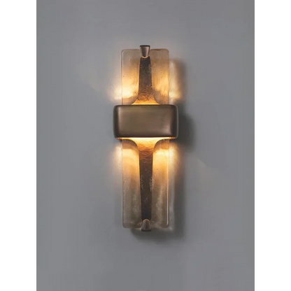 Vertical Crystal Sconce Light Copper Finish 20 Inch Warm Glow for Bedroom Hallway Living Room Modern Up Down Wall Mount Fixture