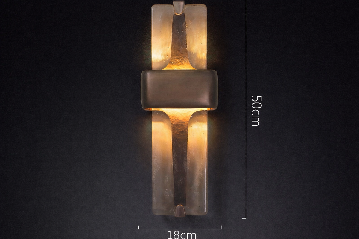 Vertical Crystal Sconce Light Copper Finish 20 Inch Warm Glow for Bedroom Hallway Living Room Modern Up Down Wall Mount Fixture