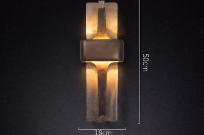 Vertical Crystal Sconce Light Copper Finish 20 Inch Warm Glow for Bedroom Hallway Living Room Modern Up Down Wall Mount Fixture