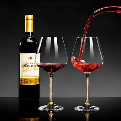 Wine Glasses Set of 2 Premium Stemware Clear Crystal Barware 17.6 oz Stemmed Goblets for Red White Wine Dinner Party Anniversary Wedding