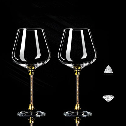 Wine Glasses Set of 2 Premium Stemware Clear Crystal Barware 17.6 oz Stemmed Goblets for Red White Wine Dinner Party Anniversary Wedding