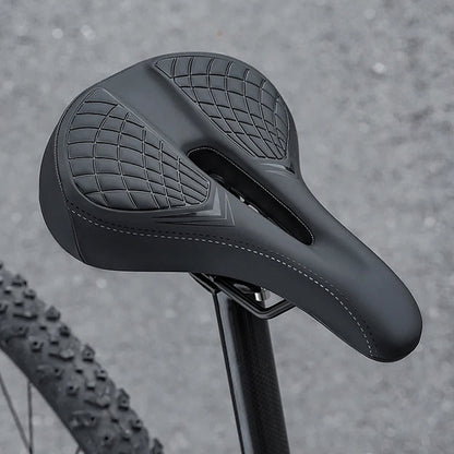 Mountain Bike Saddle with Ventilated Mesh, Spring Suspension & Taillight Mount for All-Terrain Cycling