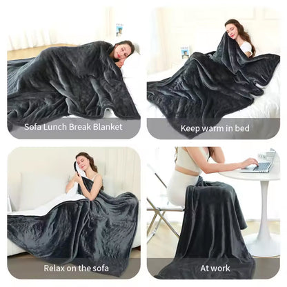 Electric Heated Throw Blanket with 9 Heat Settings & Auto Timer – Dual-Sided Flannel & Sherpa, Washable, Fast Heating, Overheat Protection