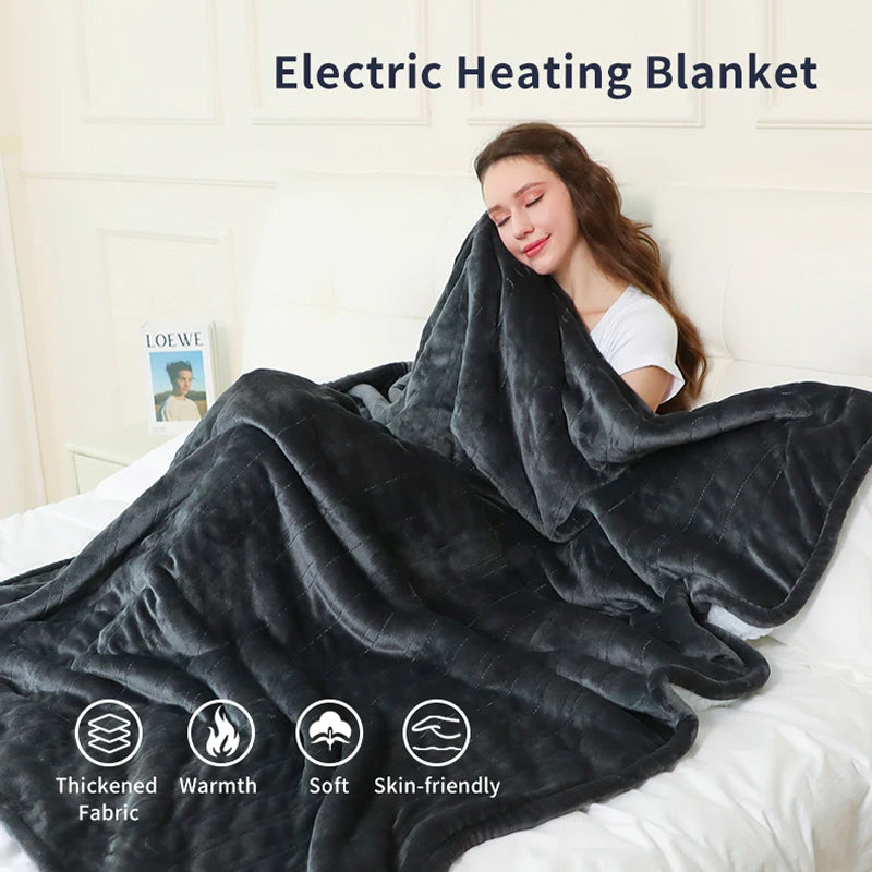 Electric Heated Throw Blanket with 9 Heat Settings & Auto Timer – Dual-Sided Flannel & Sherpa, Washable, Fast Heating, Overheat Protection