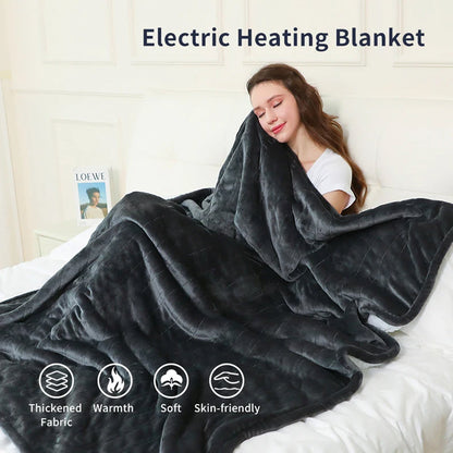Electric Heated Throw Blanket with 9 Heat Settings & Auto Timer – Dual-Sided Flannel & Sherpa, Washable, Fast Heating, Overheat Protection