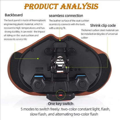 Ergonomic Split Saddle for Bicycles – Pressure-Free Cycling Seat with Spring Suspension & Wide Cushion