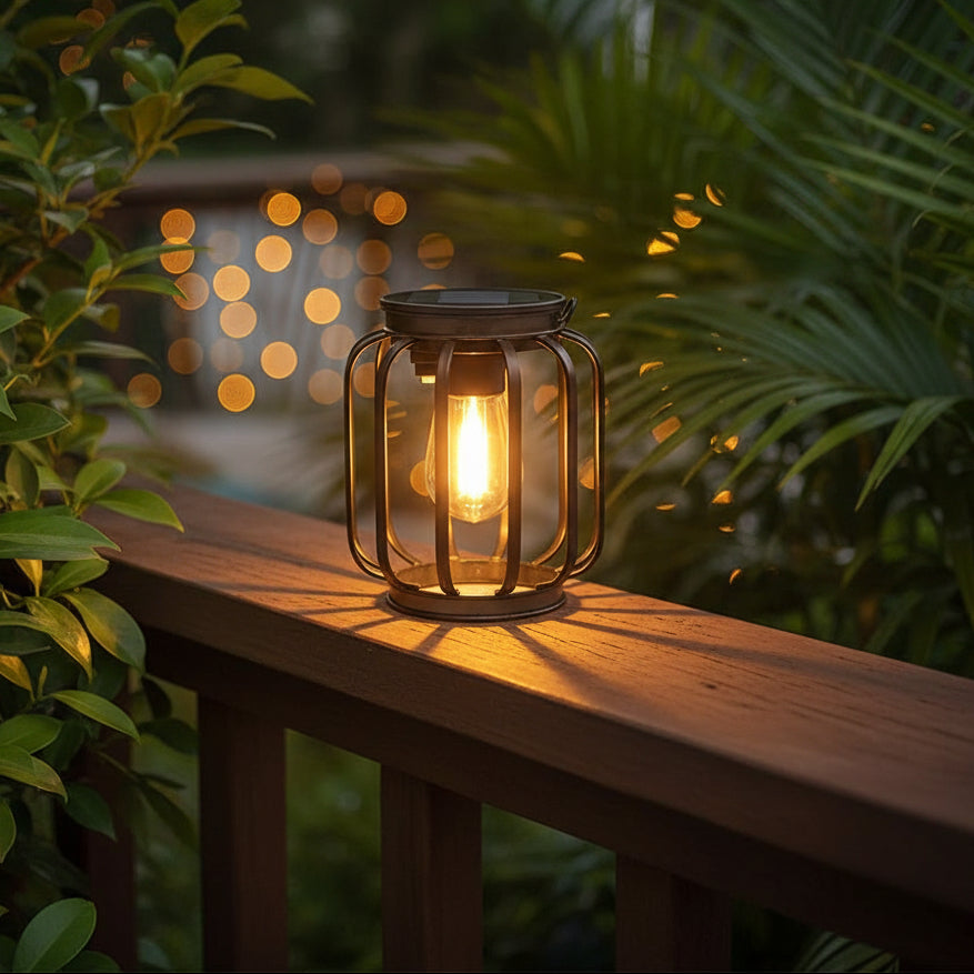 Lanterra - Lanterne solaire suspendue en métal pour extérieur