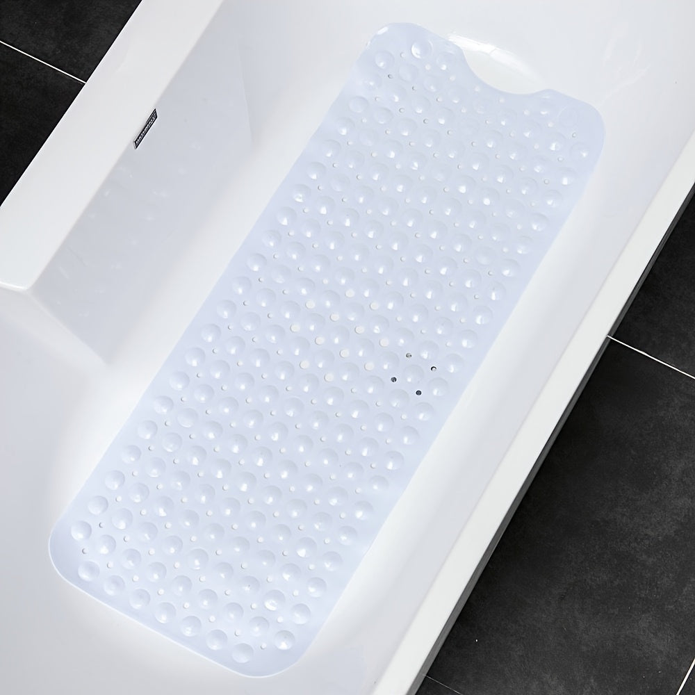 XL Non-Slip Shower and Tub Mat with Suction Cups – Drain Holes, Machine Washable, 40 x 16 in Bath Safety
