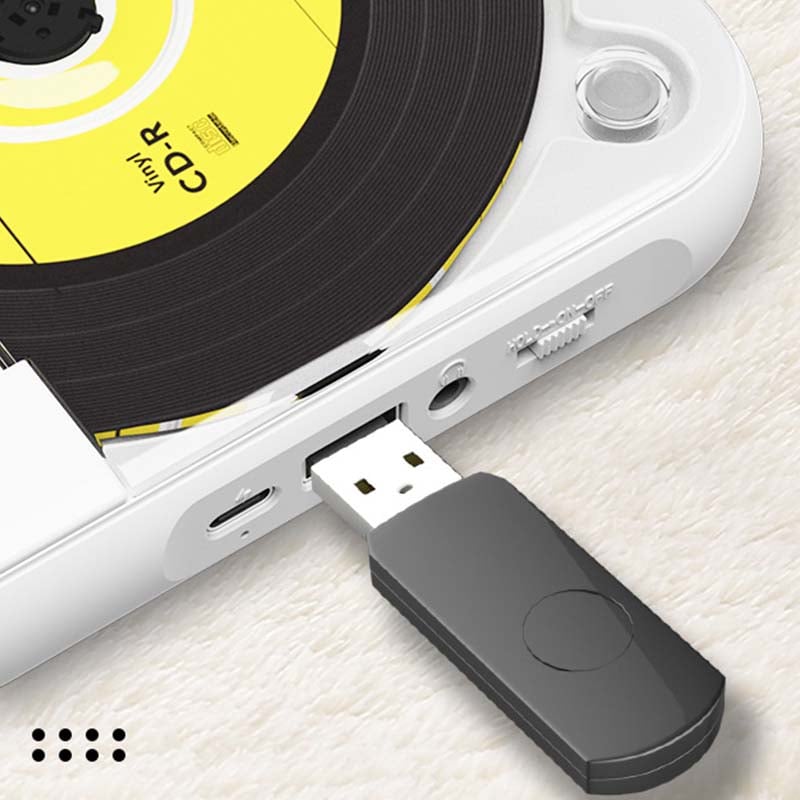 Rechargeable Disc Player with Bluetooth 5.3 Wireless Audio for Home Travel Study Music MP3 CD-R Support 3.5mm Headphone Jack USB-C Charging