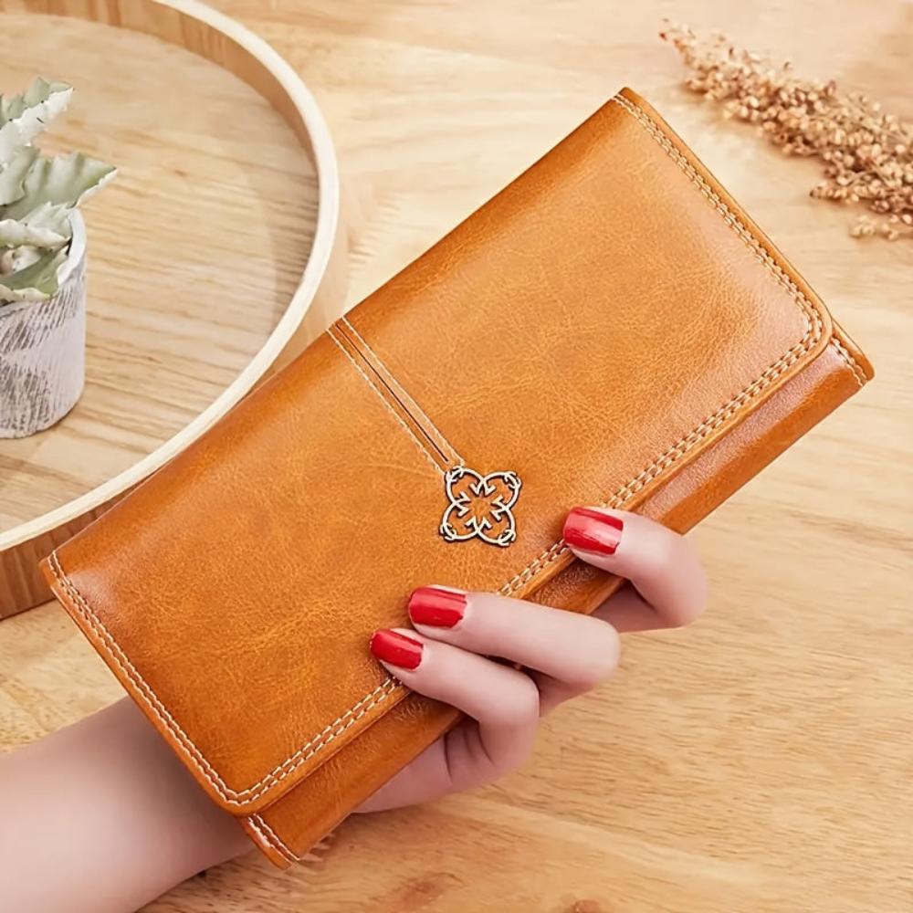 Portefeuille pliable en cuir pour femme – Porte-cartes compact à fentes multiples, design fin pour billets et cartes de crédit, usage quotidien