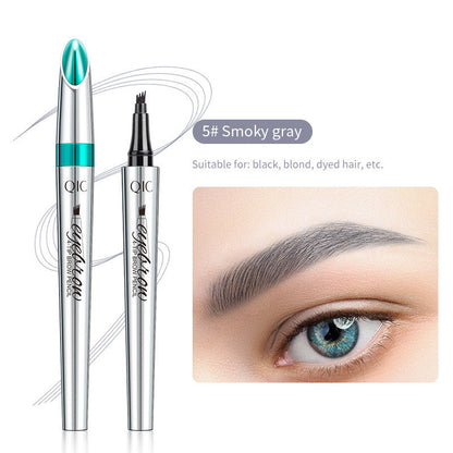 Four-Tip Brow Pen with Hair-Stroke Applicator for Natural Eyebrow Filling | Waterproof Long-Wear Makeup Tool