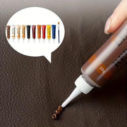 Kit de réparation pour cuir et vinyle pour canapés, intérieurs de voiture et tissus d'ameublement – 12 options de couleurs pour les retouches de meubles