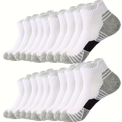 Cotton Blend Crew Socks for Men - Moisture-Wicking Pack for Work, Sports & Casual Wear - Multi-Pack Options in White, Black, Blue & Gray