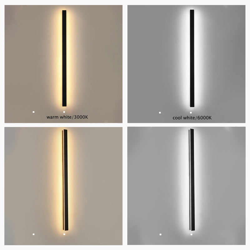 Weatherproof LED Strip Sconce for Patios, Entryways & Porches — IP65 Rated Acrylic Outdoor Fixture in Black