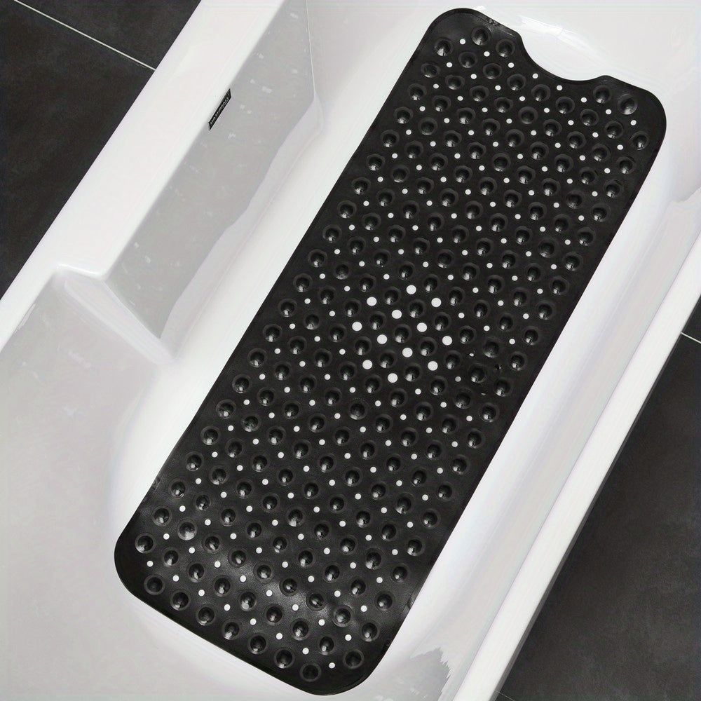 XL Non-Slip Shower and Tub Mat with Suction Cups – Drain Holes, Machine Washable, 40 x 16 in Bath Safety