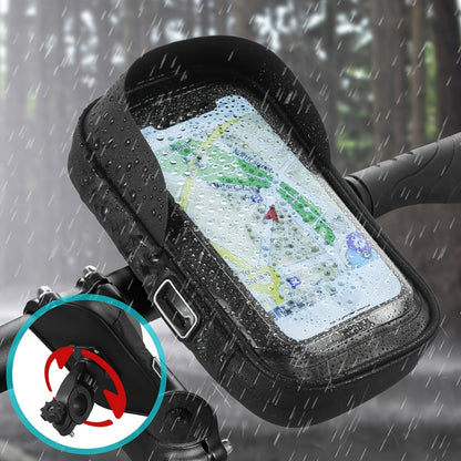 Waterproof Phone Mount for Motorcycle & Bicycle with 360° Rotation | Universal Handlebar Holder for Navigation & Music | Touch-Sensitive
