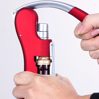Tire-bouchon à double levier avec coupe-capsule intégré pour bouteilles de vin rouge, blanc et effervescent – Outil de barman portable pour cuisine, restaurant