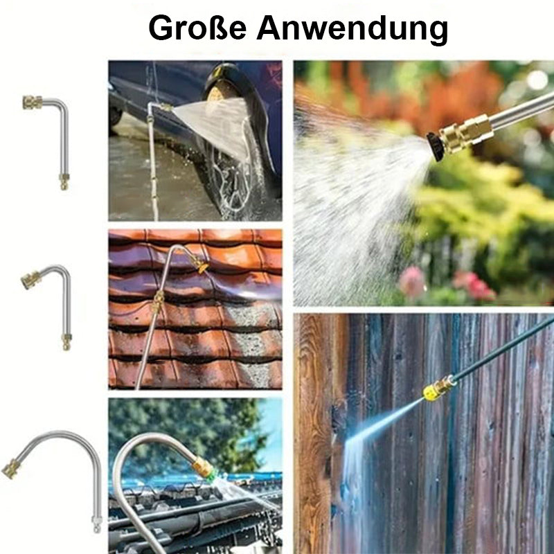 Telescoping Pressure Washer Extension Wand with Professional Spray Nozzles for High-Reach Cleaning — Adjustable Length Pole Kit for Roofs, G