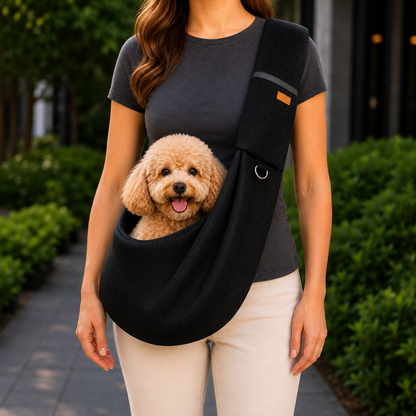 Ortekor Crossbody Pet Sling Carrier for Small Dogs & Cats - Breathable Hands-Free Travel Bag for Walks, Errands & Vet Visits