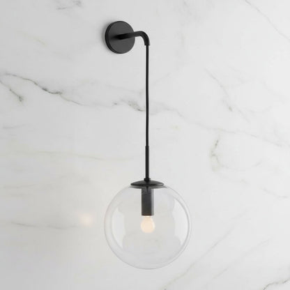 Glass Cylinder Wall Light Fixture Black or Gold Finish for Hallway Bedroom Living Room Entryway Contemporary Indoor Lighting
