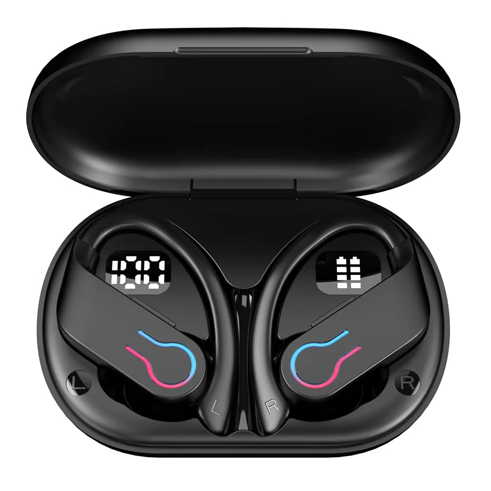 Wireless Sports Earbuds with Ear Hooks IPX7 Waterproof Bluetooth 5.3 Headphones 200-Hour Battery Life Running Gym Workout Fitness Earphones