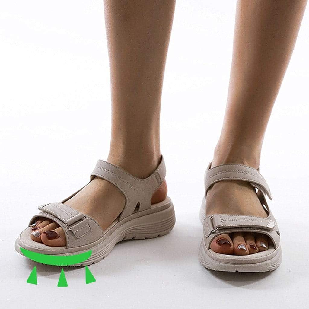 Women's Platform Sandals with Velcro Straps Open Toe Cushioned Footbed for All-Day Wear Summer Walking Shoes