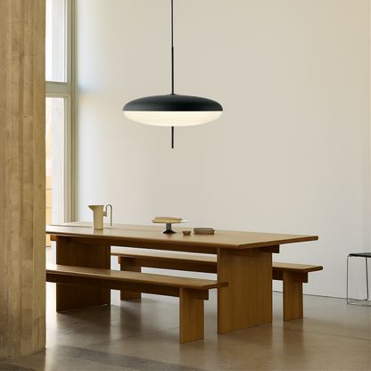 Geometric Pendant Light with LED for Dining Room, Modern Minimalist Hanging Fixture, Adjustable Height Ceiling Light for Kitchen Island
