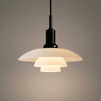 Scandinavian Glass Pendant Light, Adjustable Height Ceiling Fixture, E27 Socket, Minimalist Hanging Lamp for Kitchen Island, Dining Room