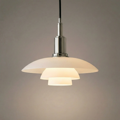 Scandinavian Glass Pendant Light, Adjustable Height Ceiling Fixture, E27 Socket, Minimalist Hanging Lamp for Kitchen Island, Dining Room